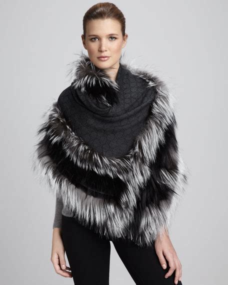 gucci silver fox scarf